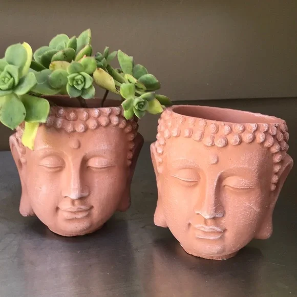 Set of 2 New Buddha Planters - Picture 3 of 14